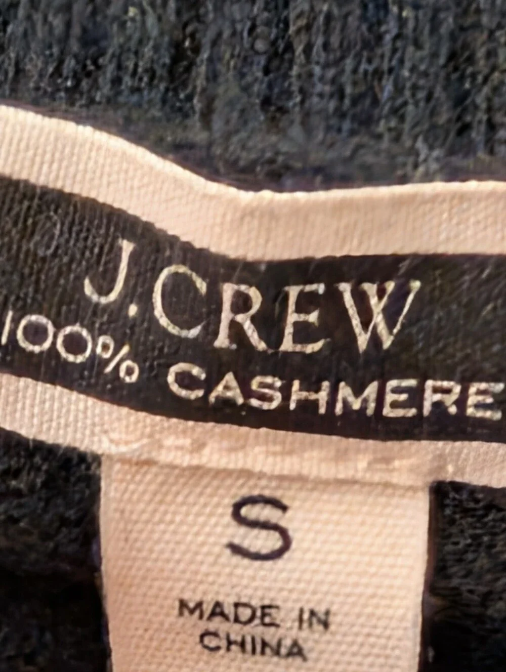J.Crew 100% Cashmere Mockneck Sweater AD349 black curved hem ribbed size Small